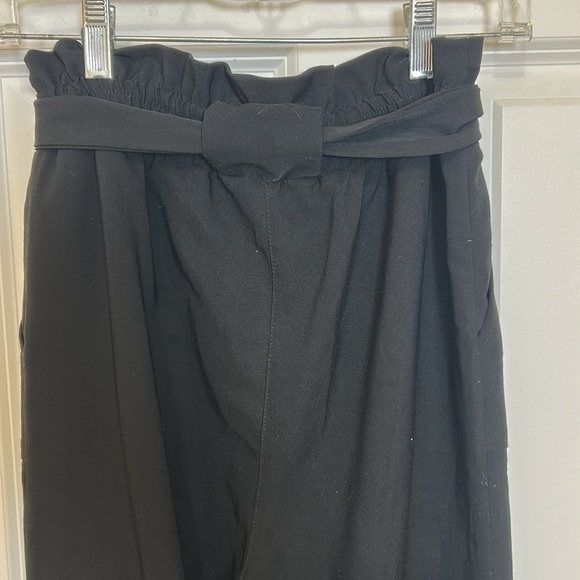 Kate Kasin paper bag pants size small black with belt pockets work inseam 26“ - Picture 5 of 6